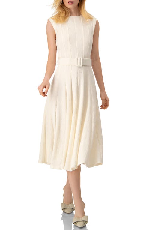 Ivonne Sleeveless Midi Dress With Belt In White