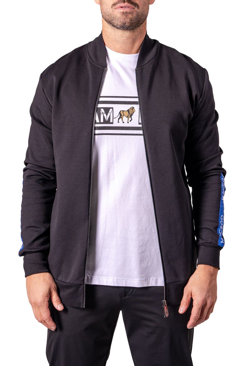I Am King Graphic Zip Jacket, Alternate, color, BLACK