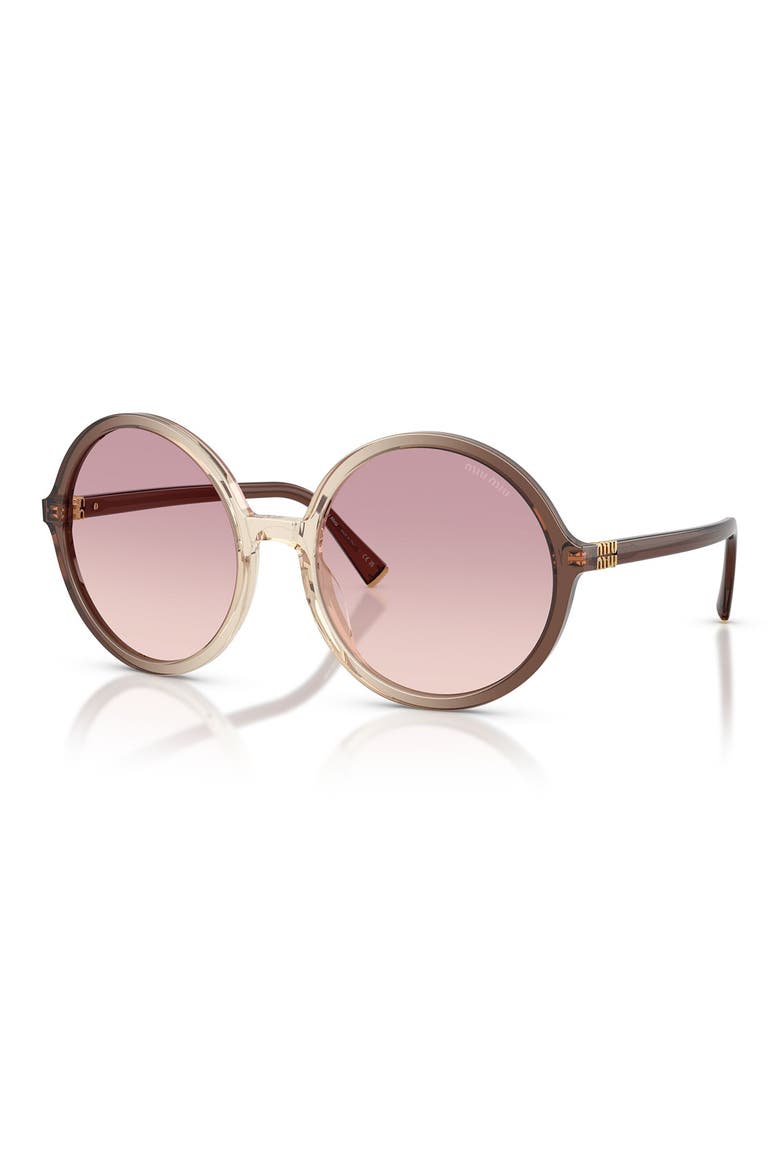 59mm Gradient Round Sunglasses, Alternate, color, BROWN GRADIENT/ BROWN/ VIOLET