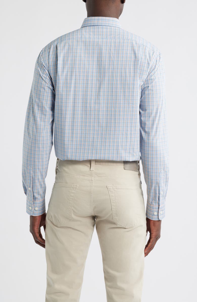 johnnie-O Cayden Shadow Check Performance Button-Down Shirt, Alternate, color, Maliblu
