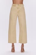Pistola Penny Crop High Waist Raw Hem Wide Leg Jeans