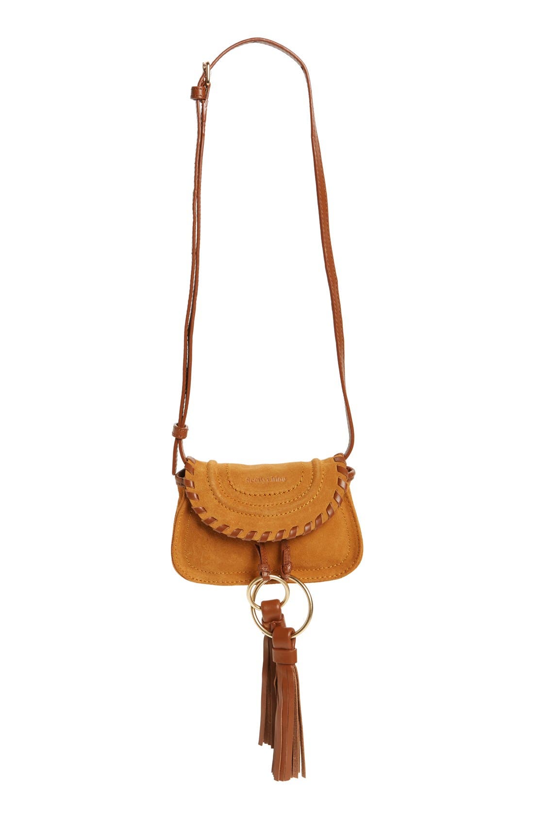 Nano Polly Leather Crossbody Bag, Alternate, color, HAZEL/ YELLOW