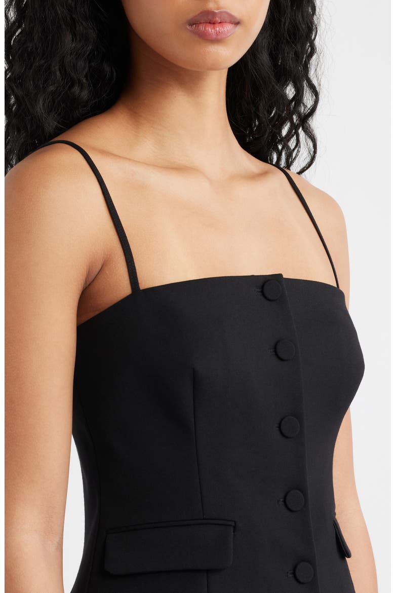 Irina Sqare Neck Button-Up Top, Alternate, color, BLACK