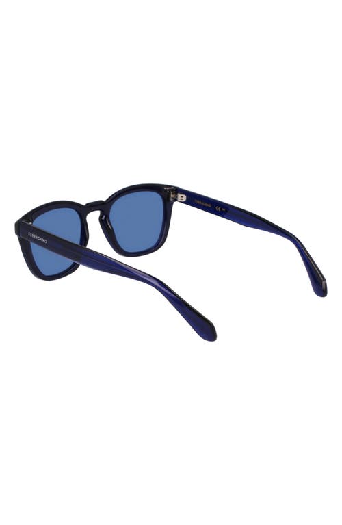 Ferragamo 50mm Modified Rectangular Sunglasses In Transparent Blue