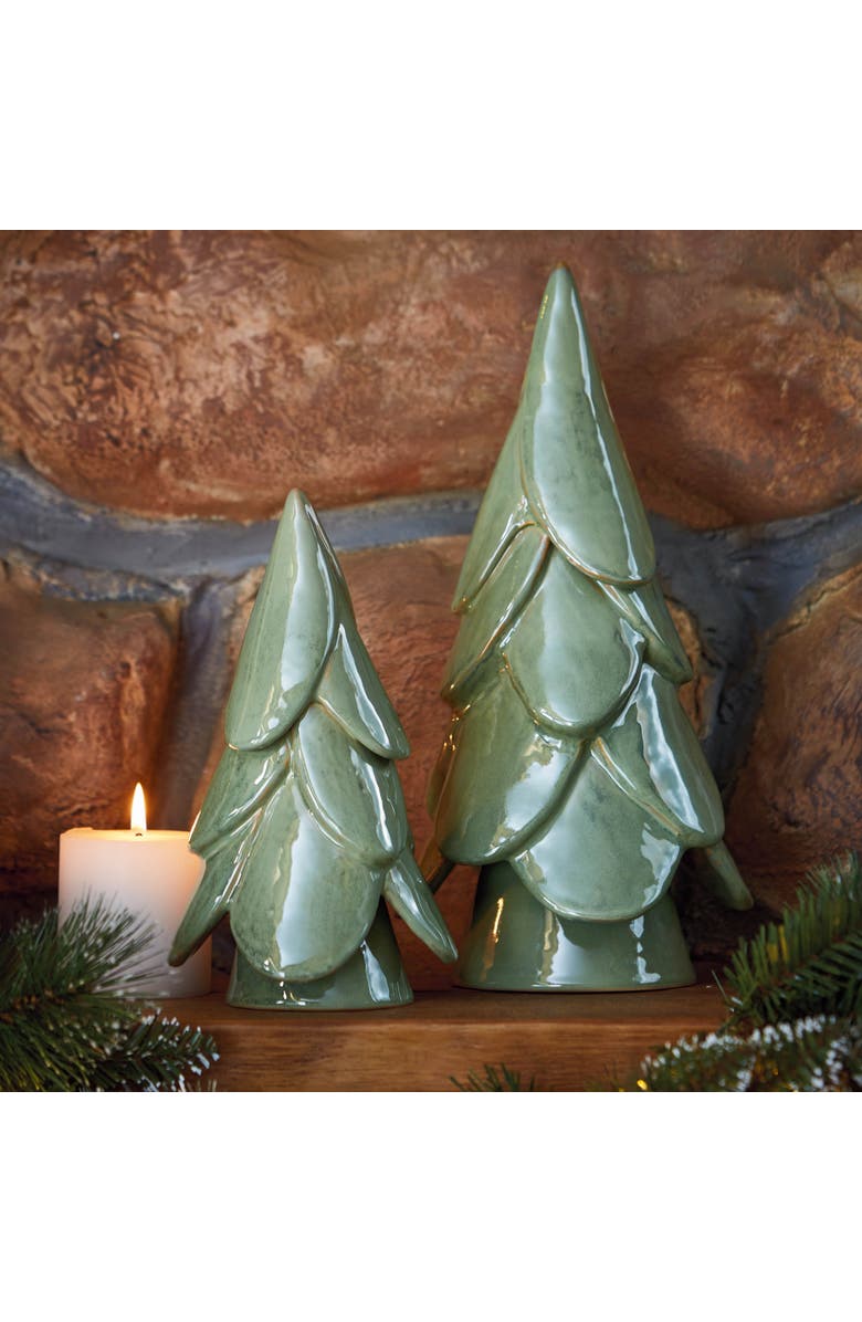 tag Vail Light Green Ceramic Tree Holiday Decor Sculpture, Alternate, color, 