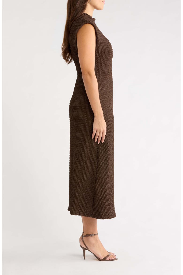 Mock Neck Bubble Knit Dress, Alternate, color, CHOCOLATE
