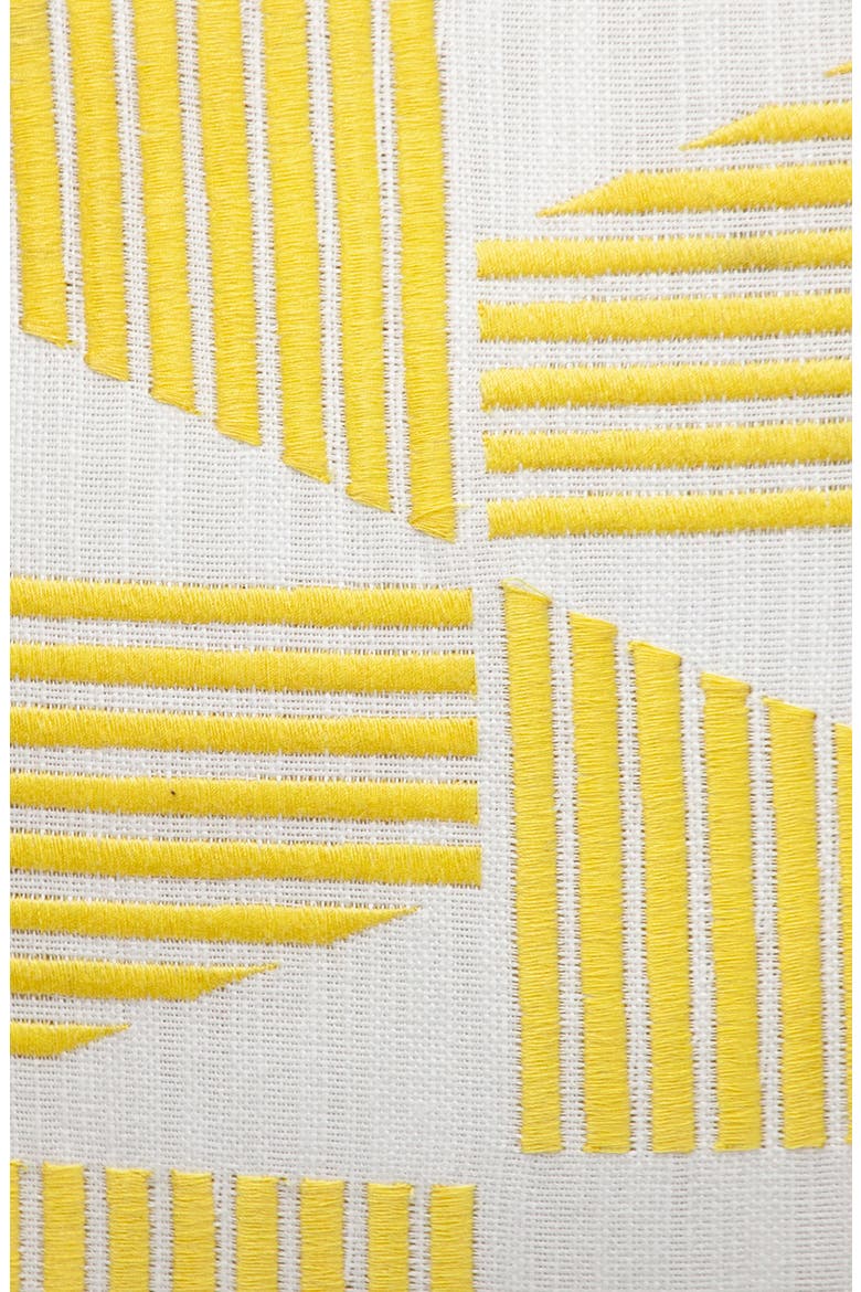 Geometric Embroidered Cotton Pillow, Alternate, color, YELLOW