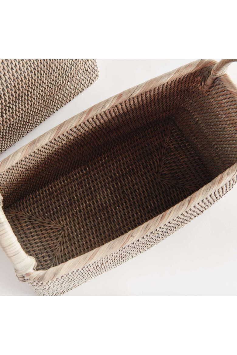 Burma Rattan Narrow Magazine Basket Set Of 2, Alternate, color, Gray