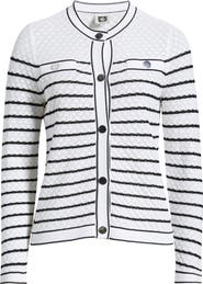 Anne Klein Stripe Stitch Detail Cardigan