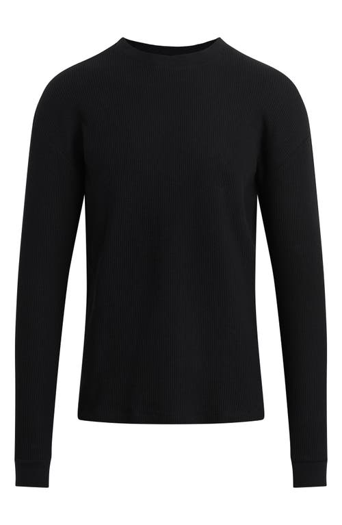 Joe's Waffle Monogram Long Sleeve T-shirt In Black