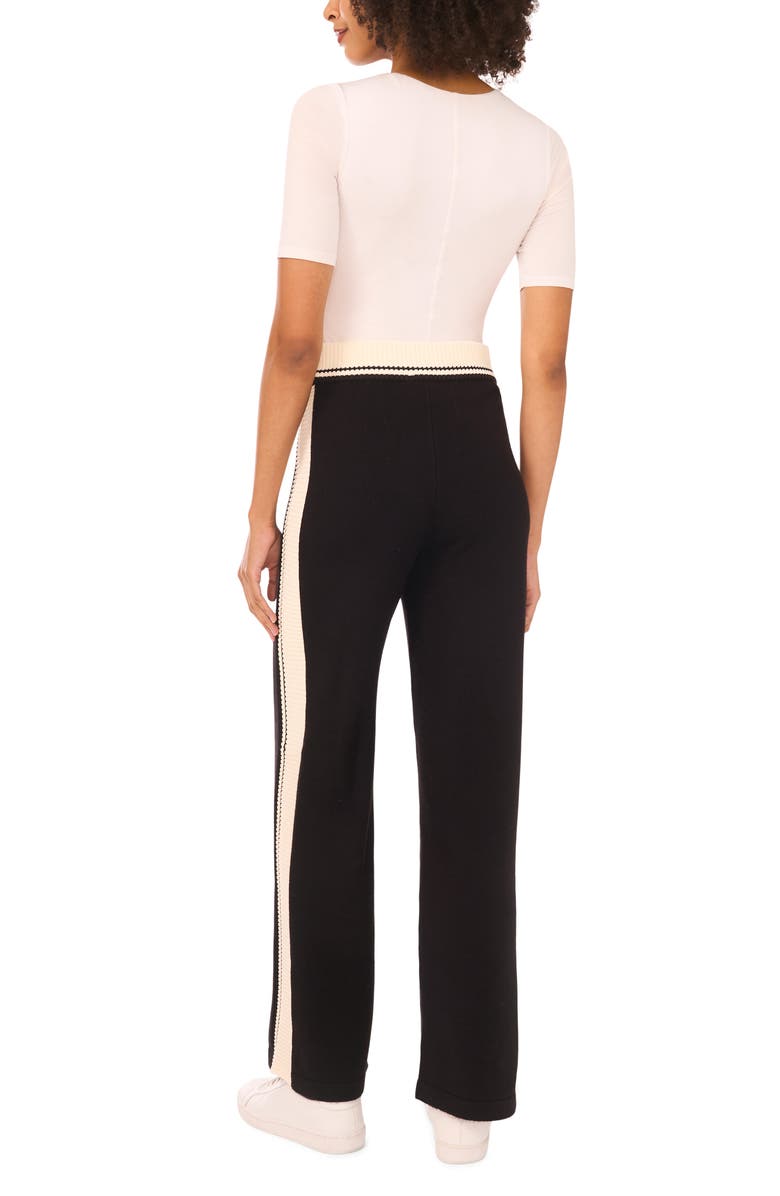 Vince Camuto Contrast Detail Track Pants, Alternate, color, Rich Black