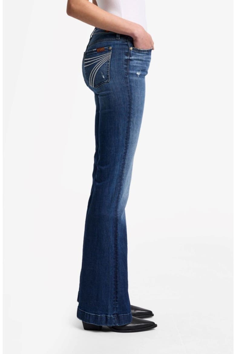 Dojo Mid Rise Flare Jeans, Alternate, color, LAKE BLU