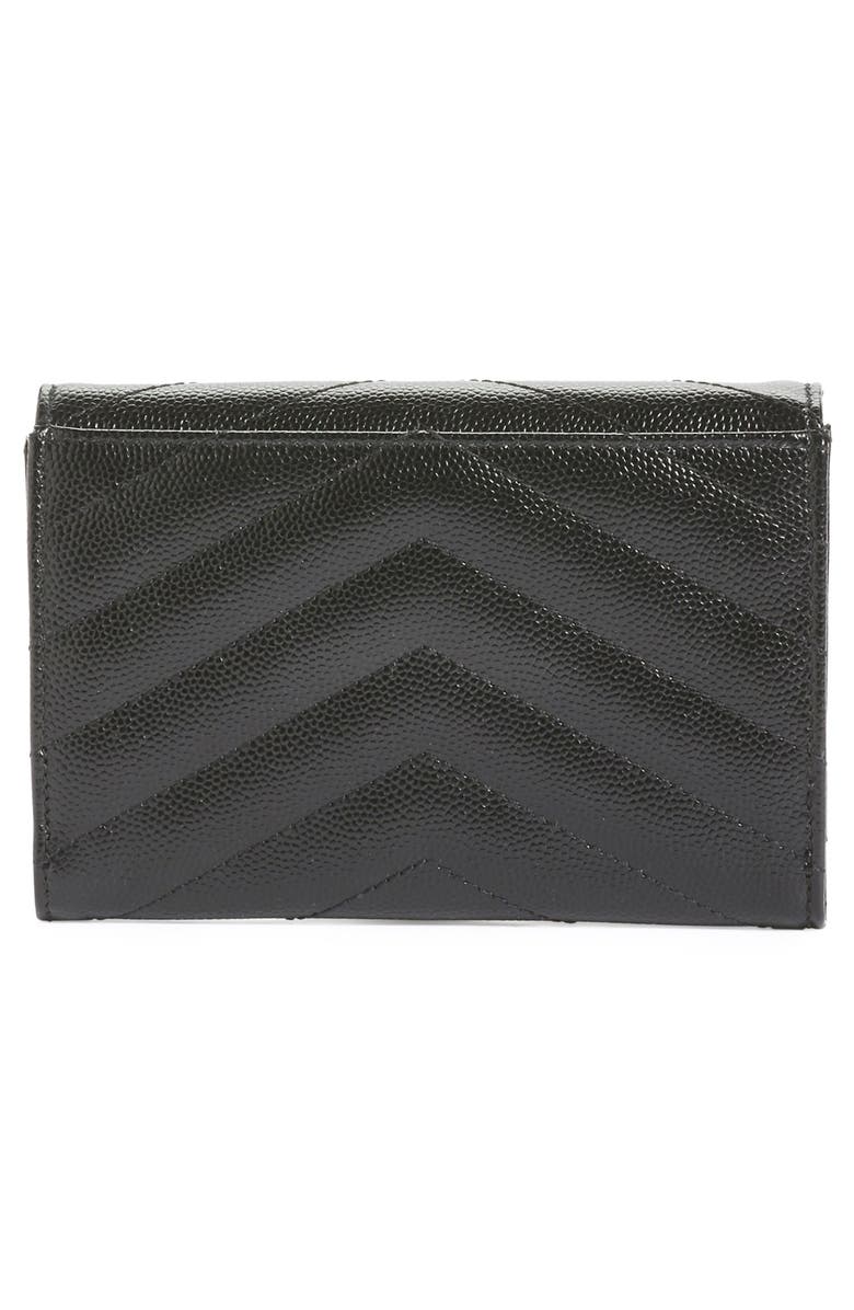 Saint Laurent 'Monogram' Quilted Leather French Wallet, Alternate, color,