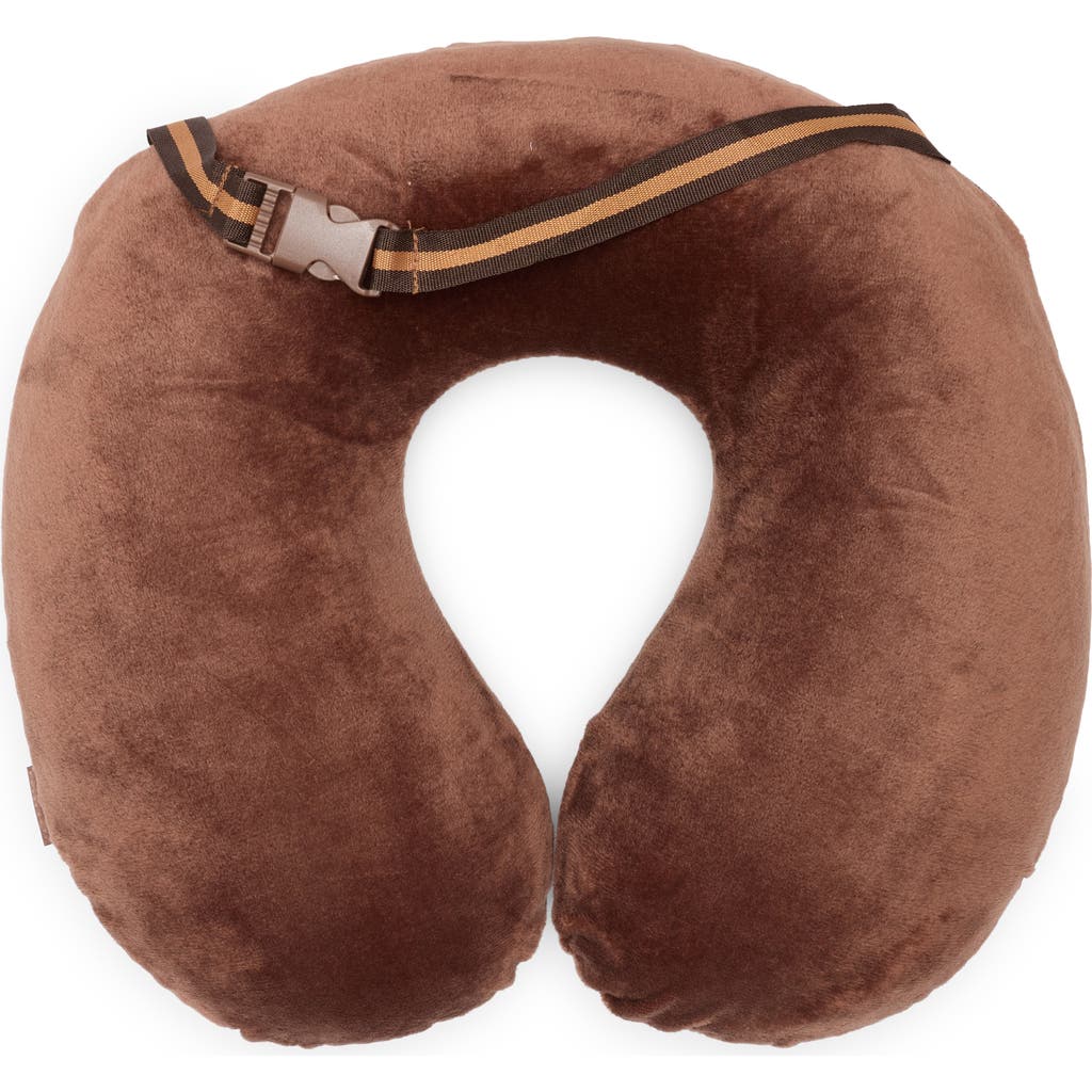 Mytagalongs Memory Foam Neck Pillow In Brown