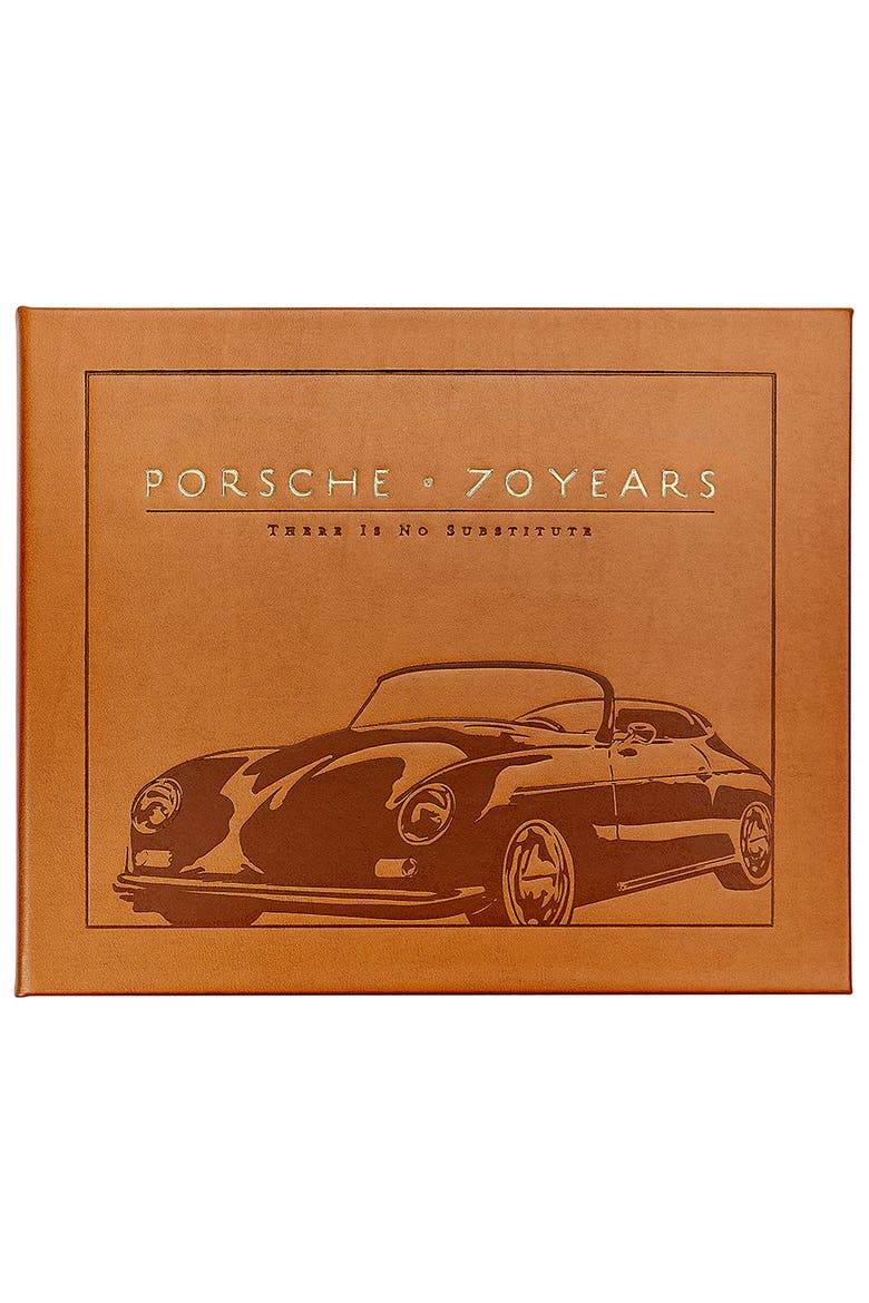 Porsche 70 Years There Is No Substitute Leather Coffee Table Book, Main, color, Beige