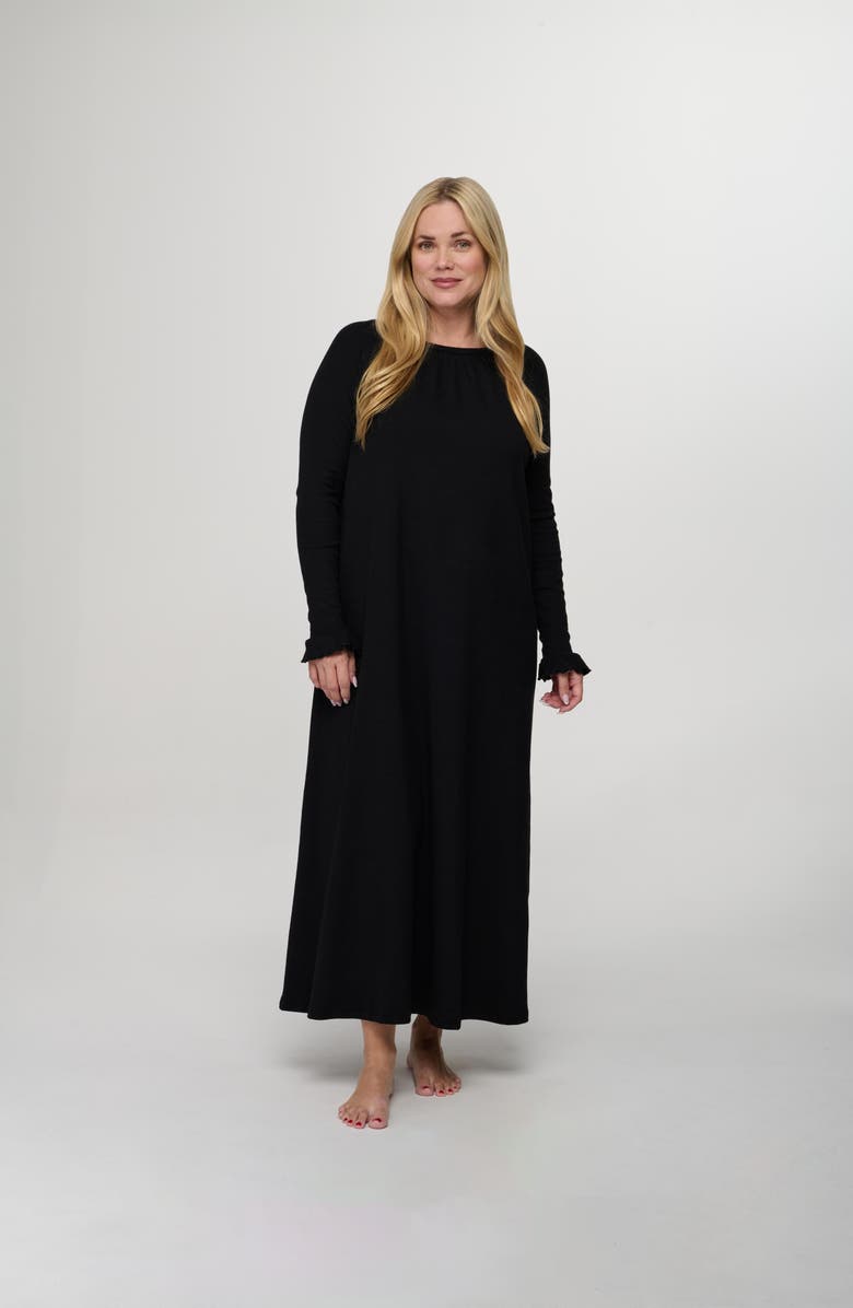 By Tess Collection Ana Ribbed Dress, Alternate, color, Black