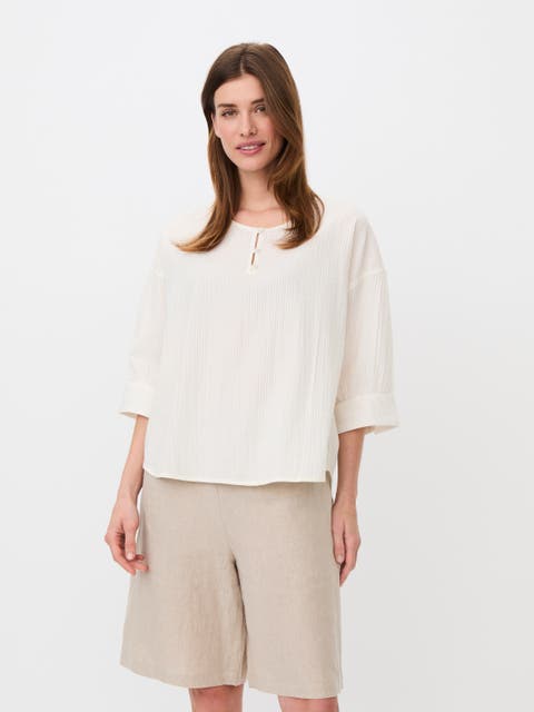Madyrentha Round Neck Oversized Blouse