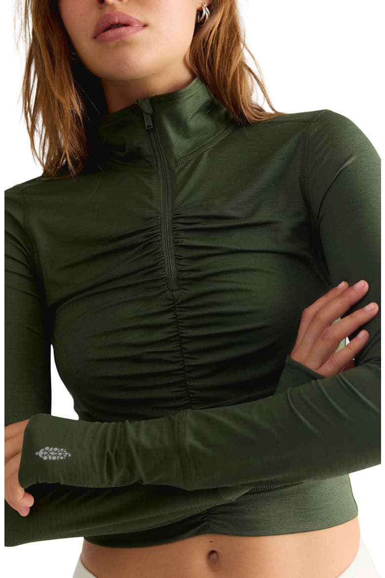 Solid Tempo Half Zip Performance Top, Alternate, color, IVY