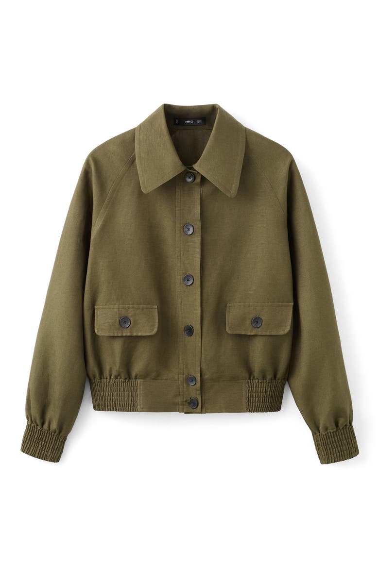 Linen Blend Jacket, Alternate, color, KHAKI