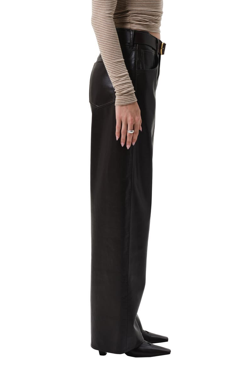Ayla Baggy Recycled Leather Blend Pants, Alternate, color, CHOCOLATE DK BR