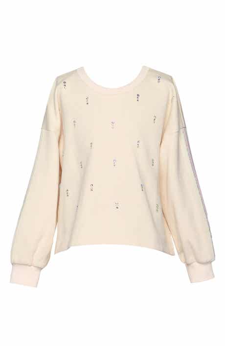 Kids' Rhinestone Embellished French Terry Sweatshirt