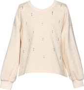 Hannah Banana Kids' Rhinestone Embellished French Terry Sweatshirt