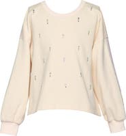 Hannah Banana Kids' Rhinestone Embellished French Terry Sweatshirt