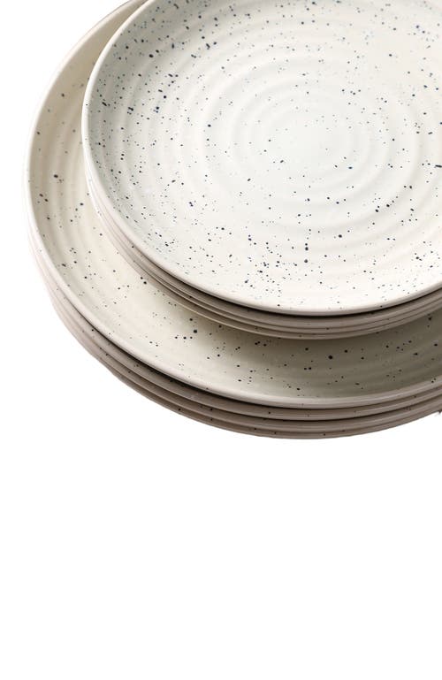 Stone Lain Dua Stoneware 4-piece Dinner Plate Set In White