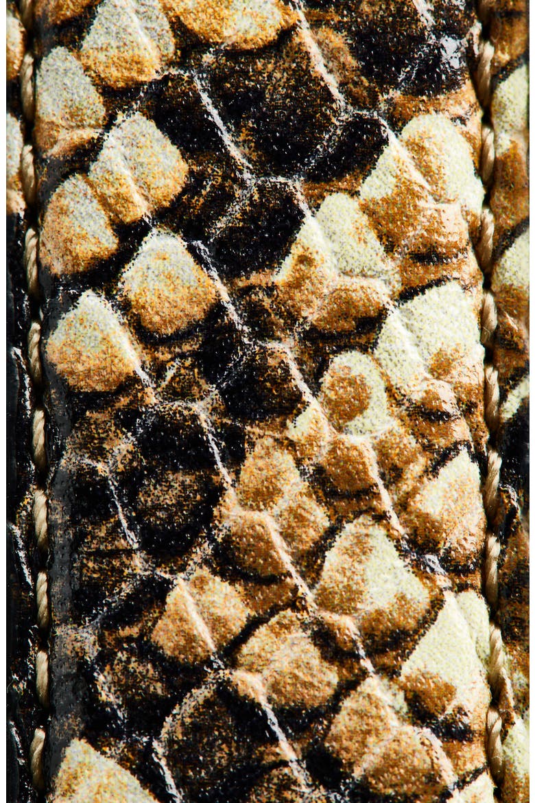 Square Buckle Snakeskin Embossed Leather Belt, Alternate, color, PHYTON MACCHIA
