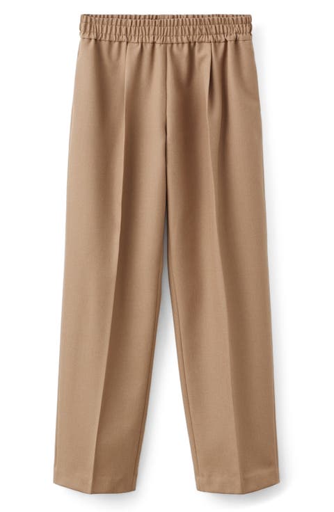 Selection Elastic Waist Straight Leg Wool Pants
