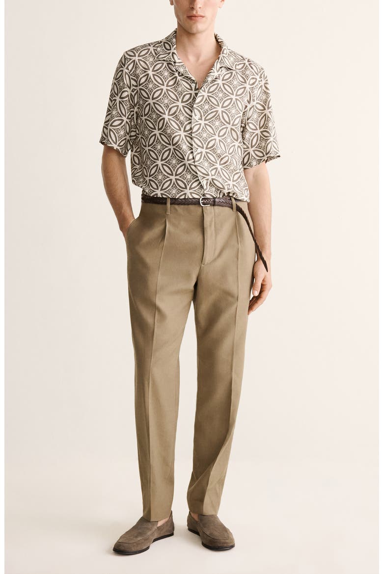 Printed Camp Shirt, Alternate, color, KHAKI