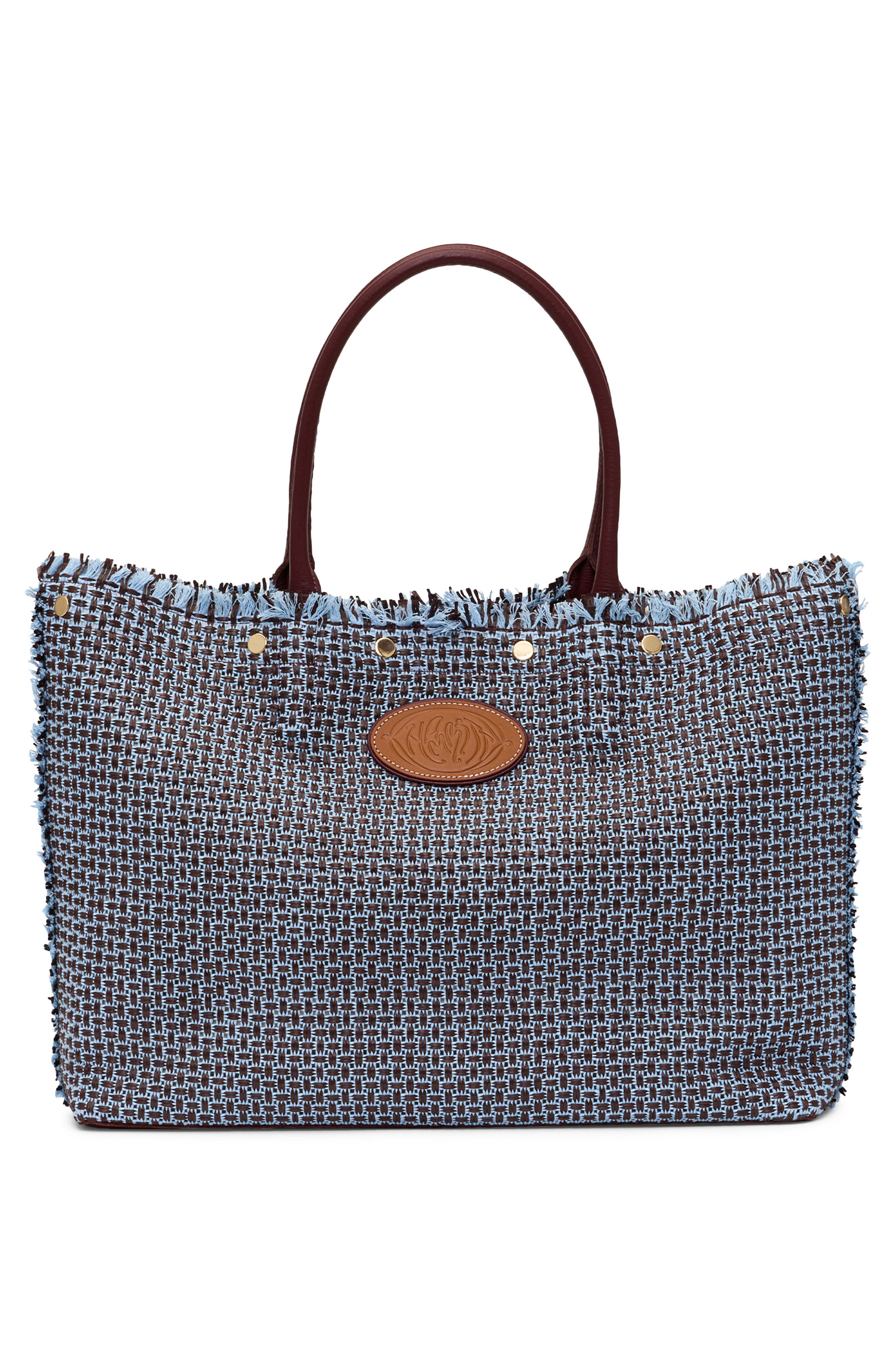 HAMMITT Olympia Woven Totel, Alternate, color, Blueberry Sorbet/ Gold