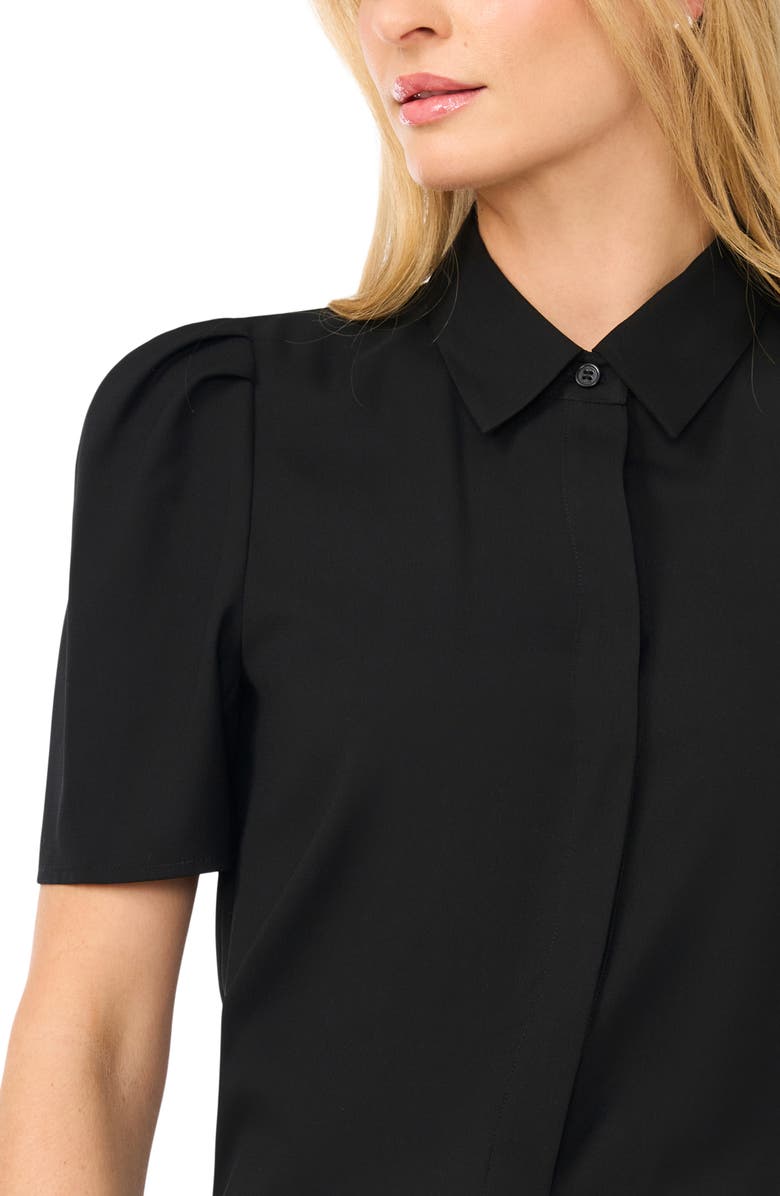 Halogen<sup>®</sup> Puff Sleeve Button-Up Top, Alternate, color, Rich Black