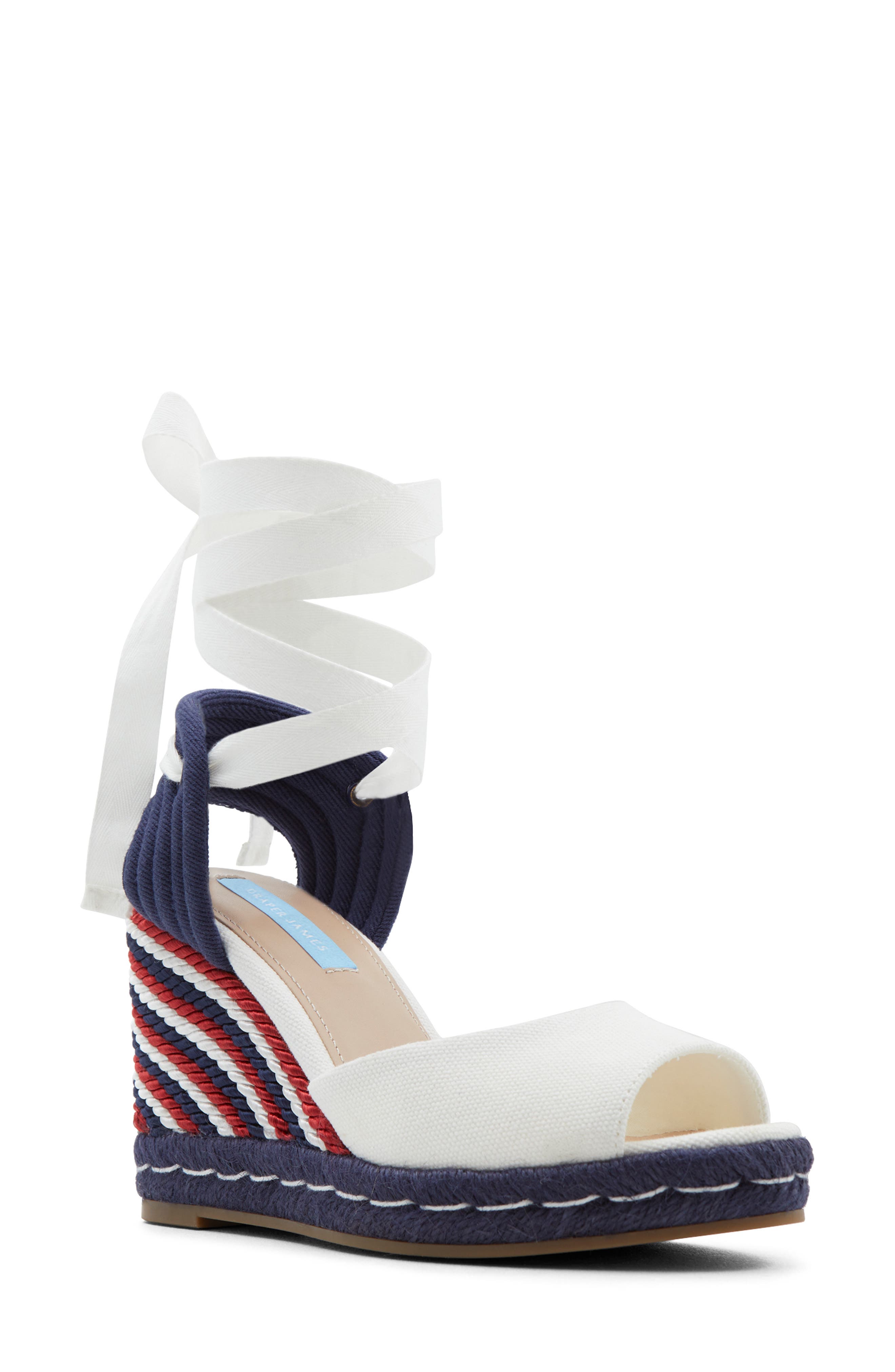 Draper James Ophelia Ankle Tie Espadrille Wedge Sandal, Main, color, 