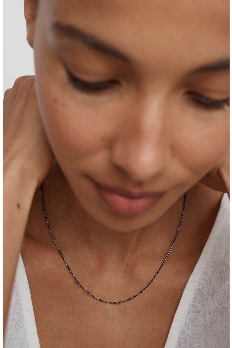 Oxidized Recycled Sterling Silver Rolo Chain Necklace, Alternate, color, STERLING SILVER