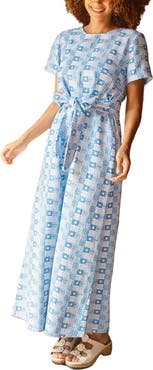 Ace & Jig Mette Button Back Belted A-line Maxi Dress