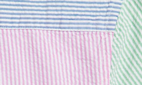 Polo Ralph Lauren Kids' Mismatched Stripe Short Sleeve Seersucker Button-down Shirt In Seersucker Stripe