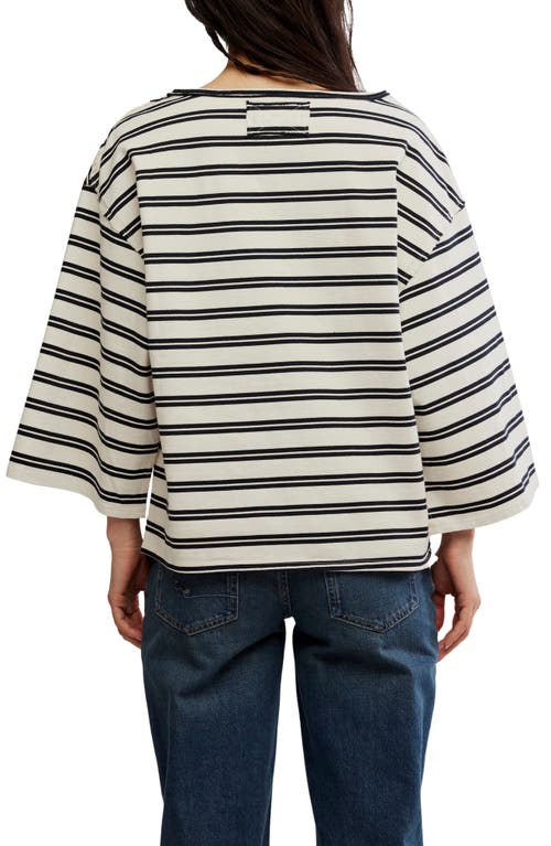 Free People C'est La Vie Stripe Cotton T-shirt