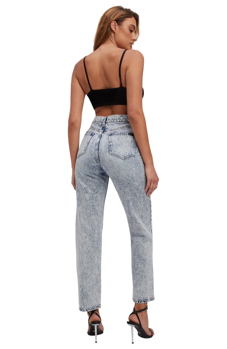 Bardot Remi Crossover Waist Straight Leg Jeans, Alternate, color, Acid