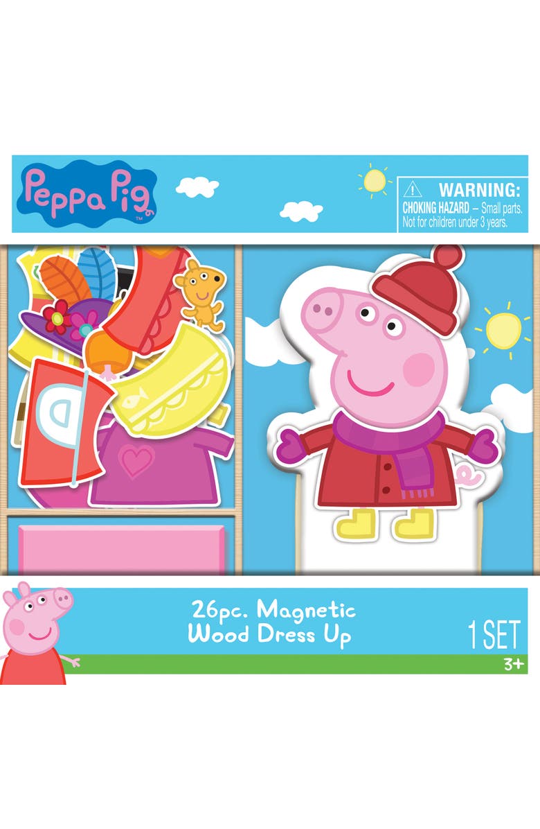 Peppa Pig Magnetic Dress Up 26Pc Wooden Playset, 23 Magnets,3+, Alternate, color,