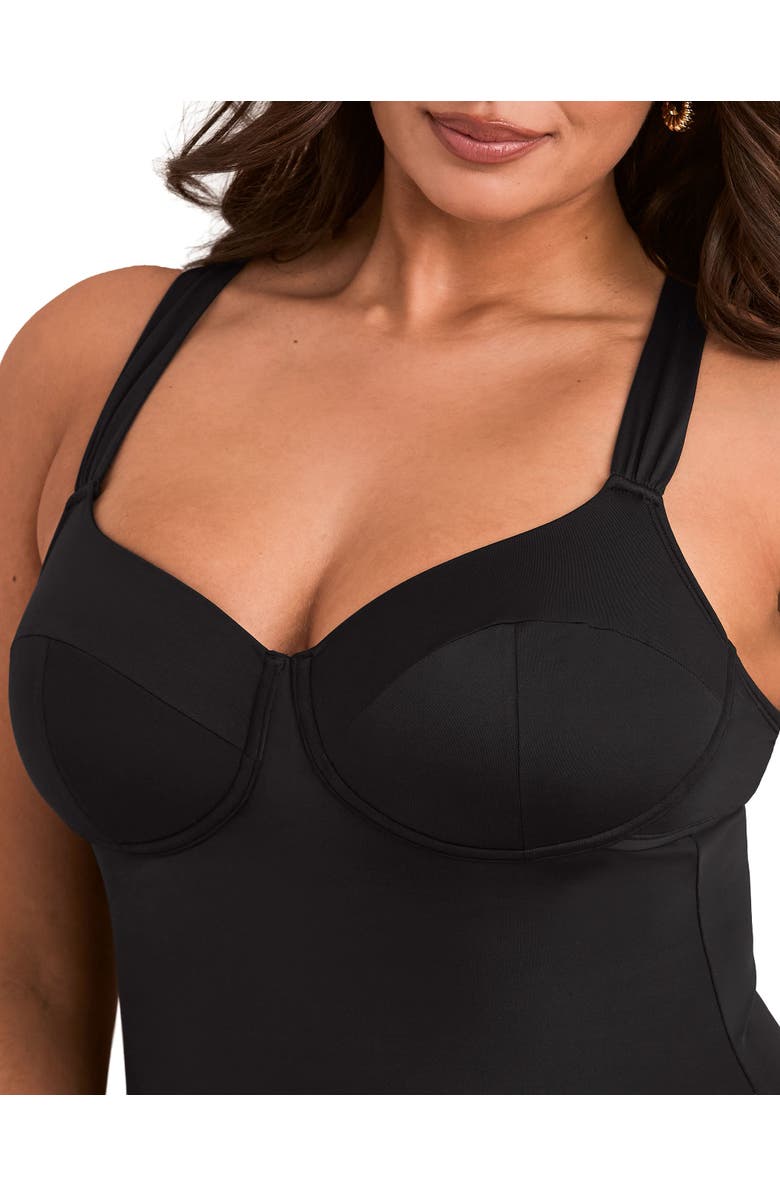 Adore Me Cariba Swimwear One Piece Swimsuit, Alternate, color, Black