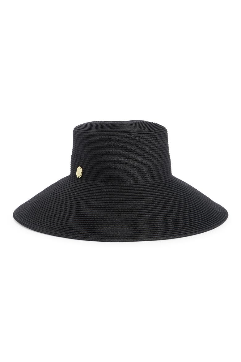 Down Brim Straw Floppy Hat, Main, color, BLACK