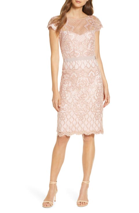 Sequin Lace Body-Con Cocktail Dress