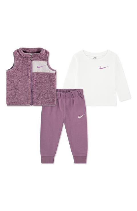 Fleece Vest, Graphic T-Shirt & Joggers Set (Baby)