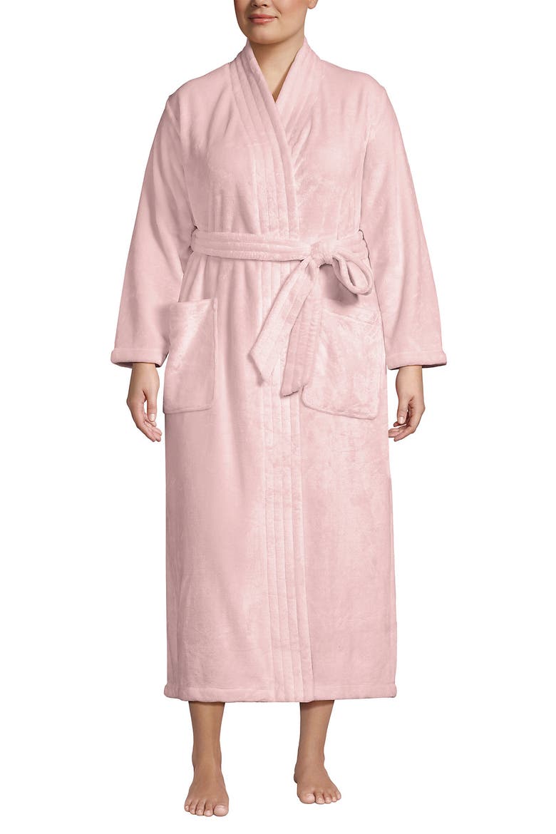 Tall Cozy Plush Long Wrap Robe, Main, color, Sea Salt Pink