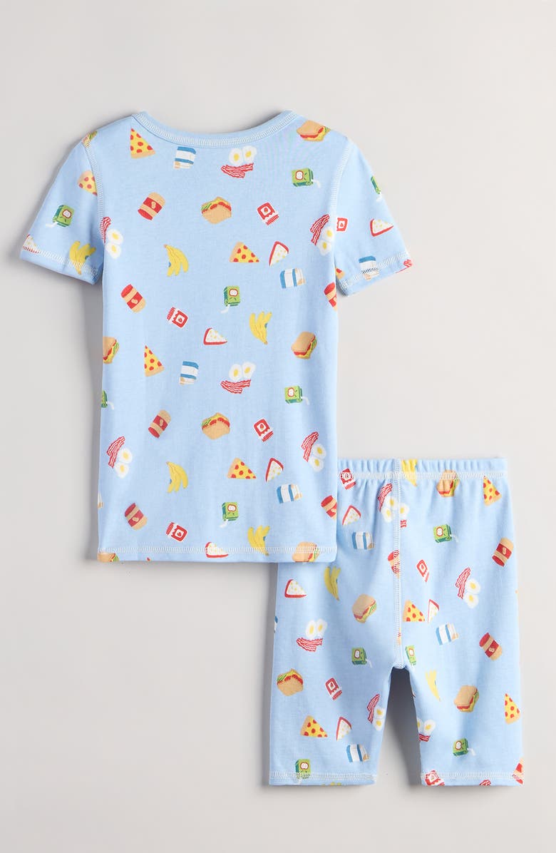Nordstrom Kids' Fitted Cotton Pajamas, Alternate, color, Chambray Blue Snacks