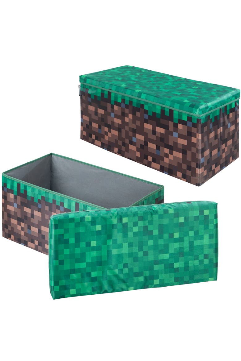 Pixel Grass Block Toy Storage Box, Alternate, color, Multicolored