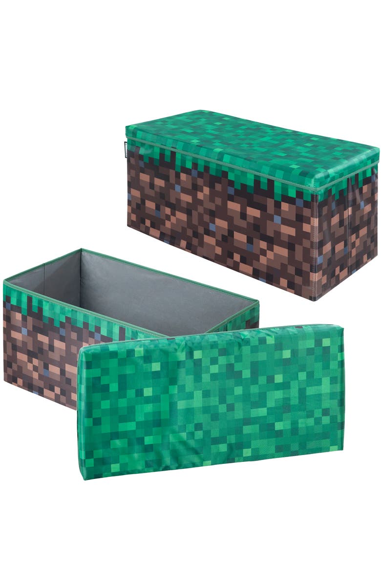 MINECRAFT Pixel Grass Block Toy Storage Box, Alternate, color, Multicolored