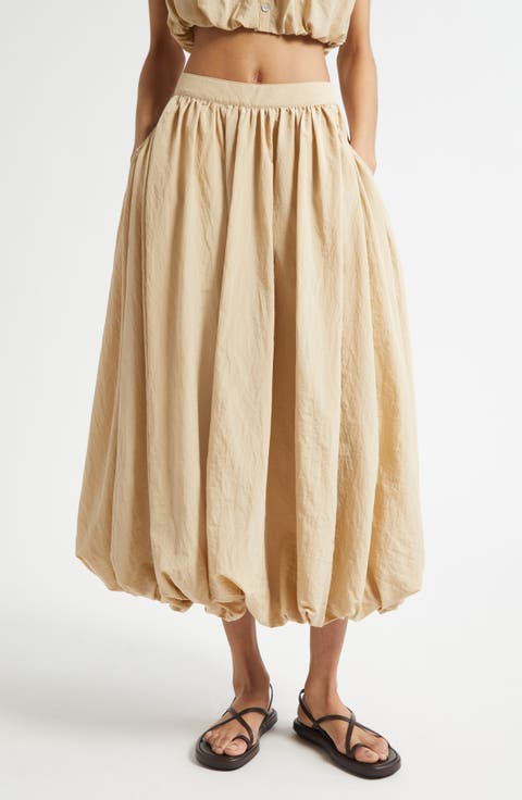 Allinae Bubble Hem Nylon Skirt