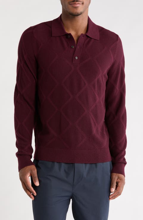 Argyle Merino Wool Polo